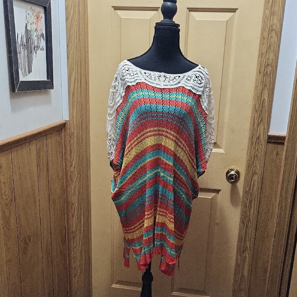 Multicolor Striped Women's Tunic Top